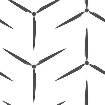 Seamless pattern with propeller, wind turbine, windmill Illustrazione stock