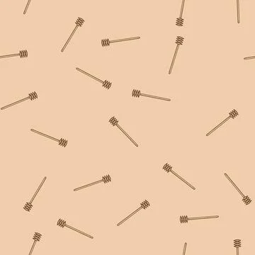 Seamless pattern propolis honey dipper stick cartoon vector Illustrazione stock