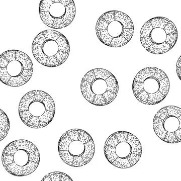 Seamless pattern proportions pie chart sketch hand drawn Stock Illustration