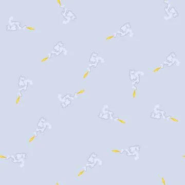 Seamless pattern propulsion rocket smoke trail cartoon vector イラスト素材