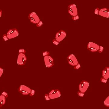 Seamless pattern protection boxing gloves cartoon vector Stock Illustration