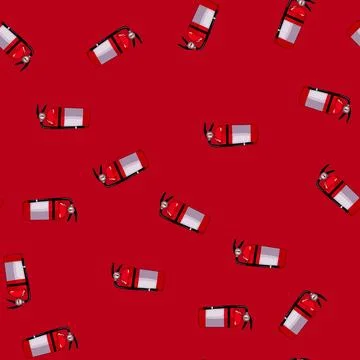 Seamless pattern protection fire extinguisher cartoon vector Stock Illustration