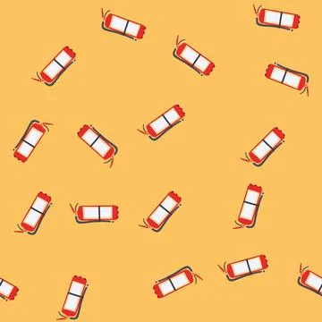 Seamless pattern protection fire extinguisher cartoon vector Stock Illustration