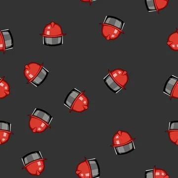 Seamless pattern protection firefighter helmet cartoon vector 스톡 일러스트