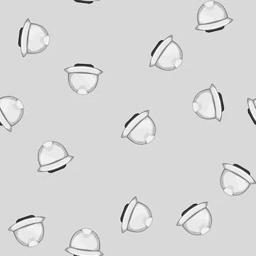 Seamless pattern protection helmet builder cartoon vector Stock Illustration