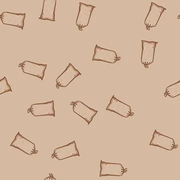 Seamless pattern protection sand bag cartoon vector Stock Illustration