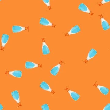 Seamless pattern protection sun cream cartoon vector Stockillustratie
