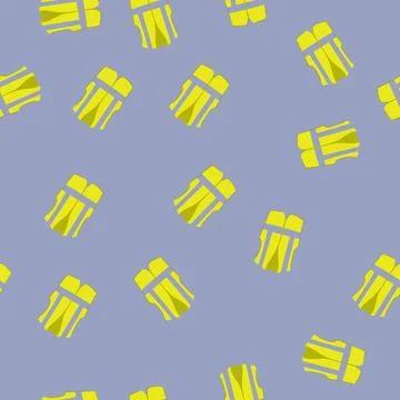 Seamless pattern protective safety vest cartoon vector Illustrazione stock