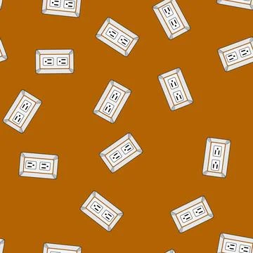 Seamless pattern protector power strip smart cartoon vector イラスト素材