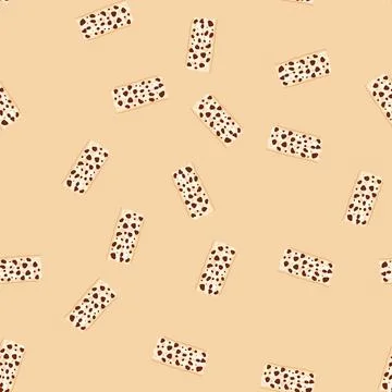 Seamless pattern protein granola bar cartoon vector イラスト素材