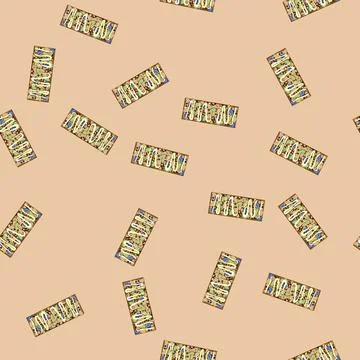 Seamless pattern protein granola bar cartoon vector イラスト素材