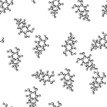 Seamless pattern proton molecule atom sketch hand drawn イラスト素材