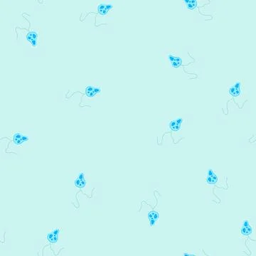 Seamless pattern protozoa parasite cartoon vector Stock Illustration