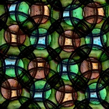 Seamless pattern. Psychedelic bright citrcle shape background. Decorative tex Stock Illustration