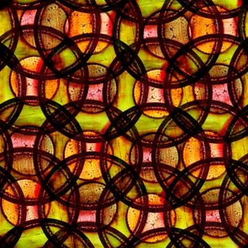 Seamless pattern. Psychedelic bright citrcle shape background. Decorative tex Stock Illustration