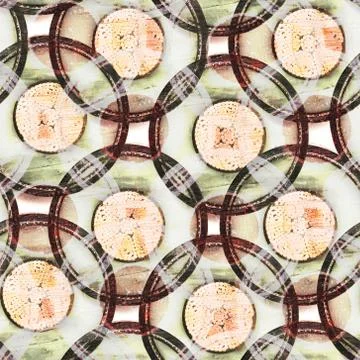 Seamless pattern. Psychedelic bright citrcle shape background. Decorative tex Stock Photos