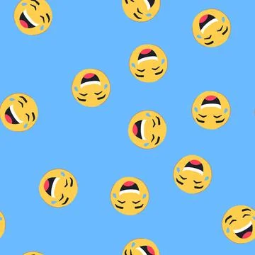 Seamless pattern psychedelic smiley cartoon vector Stock Illustration