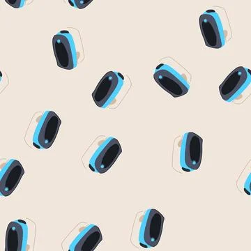 Seamless pattern pulse oxygen fingertip monitor cartoon vector 스톡 일러스트