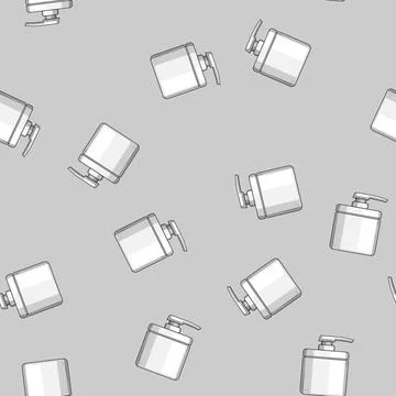 Seamless pattern Pump dispenser bottle for liquid soap or lotion Stock Illustration