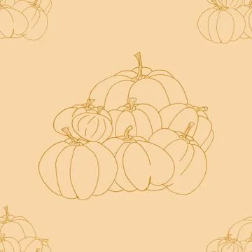 Seamless pattern with pumpkin on Halloween. Background of a pumpkin. Stock Illustration