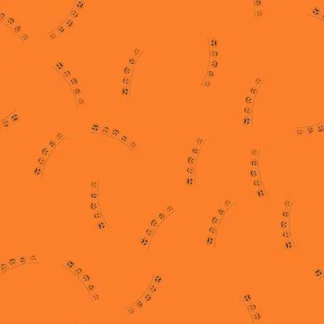 Seamless pattern pumpkin halloween garland cartoon vector Stock Illustration