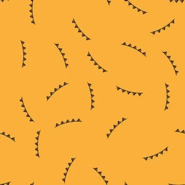 Seamless pattern pumpkin halloween garland cartoon vector Stock Illustration
