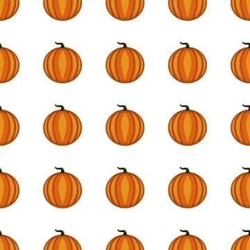 Seamless pattern with pumpkin Stock Illustration