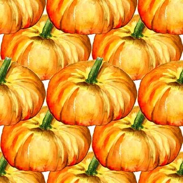 Seamless pattern with pumpkin Stock Illustration