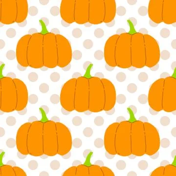 Seamless pattern pumpkin market. Design farm natural vitamin Illustrazione stock