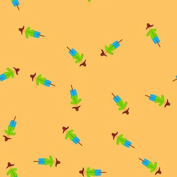 Seamless pattern pumpkin scarecrow cartoon vector Stock Illustration