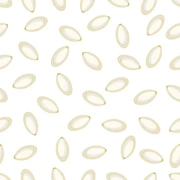 Seamless pattern with pumpkin seeds on a white background. Stock Illustration