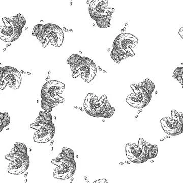 Seamless pattern pumpkin slice sketch hand drawn Illustrazione stock