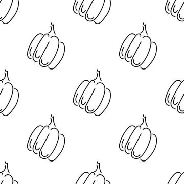 Seamless pattern with pumpkin. Vector background for fabric, wrapping paper Stock Illustration
