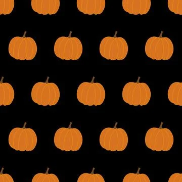 Seamless pattern with pumpkins. Halloween background. Vector illustration.	 Stock Illustration