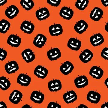 Seamless pattern with pumpkins. Halloween background. Vector illustration. Stock Illustration