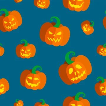 Seamless pattern with pumpkins for Halloween. Vector illustration Stock Illustration