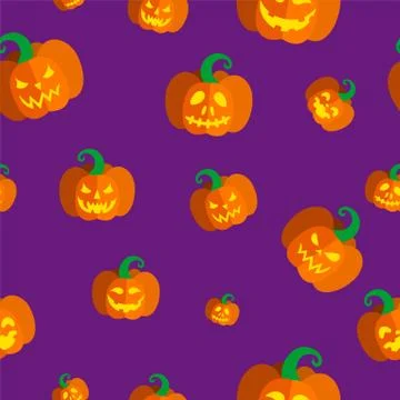 Seamless pattern with pumpkins for Halloween. Vector illustration Stock Illustration