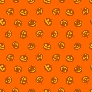 Seamless pattern of pumpkins, haloween. Vector illustration. Stock Illustration