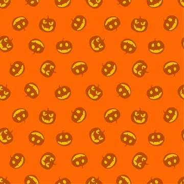 Seamless pattern of pumpkins. Happy haloween. Vector illustration. Stock Illustration