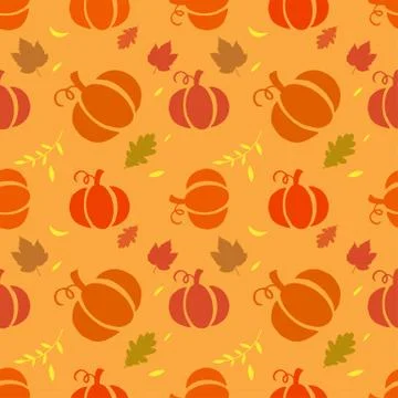 Seamless pattern with pumpkins Stock Illustration