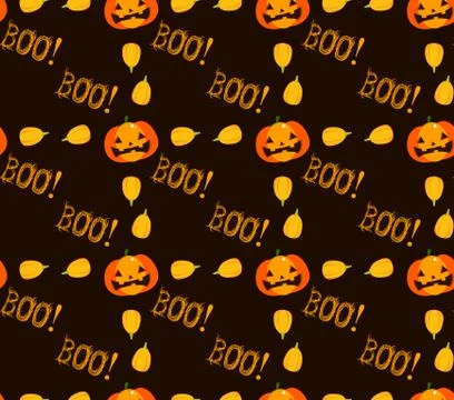 Seamless pattern with pumpkins Stock Illustration