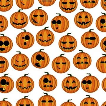 Seamless pattern pumpkins Stock Illustration