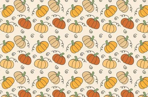 Seamless pattern with pumpkins Stock Illustration