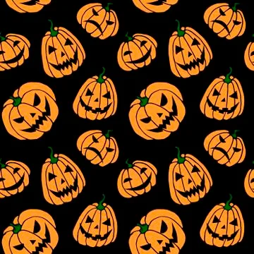 Seamless pattern with pumpkins, Jack lanterns. Vector backgrounds and texture Stock Illustration
