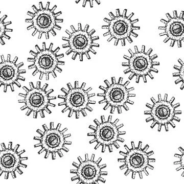 Seamless pattern punk gears steampunk sketch hand drawn Stock Illustration