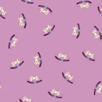 Seamless pattern puppy pet collar cartoon vector イラスト素材