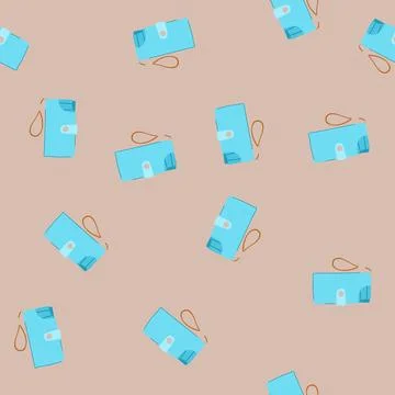 Seamless pattern purchase wallet cartoon vector 스톡 일러스트