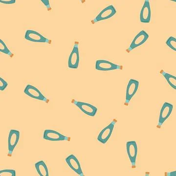 Seamless pattern pure mineral water cartoon vector Stock Illustration