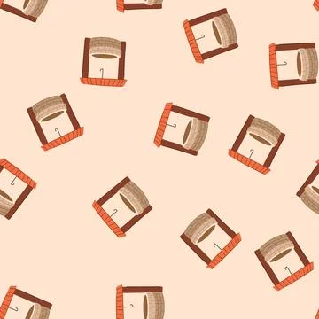 Seamless pattern purity well water cartoon vector Stock Illustration