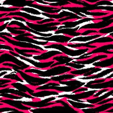 Seamless pattern. Purple and black stripes under the tiger. イラスト素材